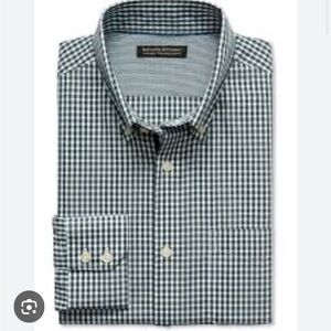 Men’s Banana Republic Non-iron slim fit Blue and White Checkered Shirt size M